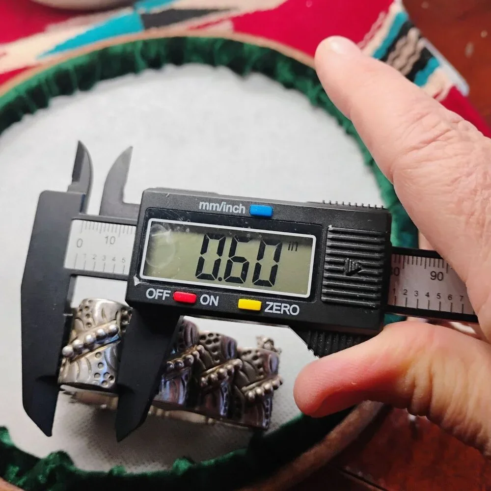 Heavy Solid Vtg Mexican Sterling Silver Barrel Link Bracelet 83g Handmade - Picture 8 of 8